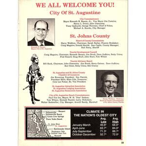 St. Augustine Welcomes You Kenneth H Beeson Harry Waldron 1989 Ad AF9-12
